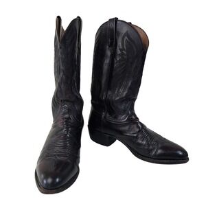 Lucchese Mens Black Cherry Leather Western Cowboy Boots T3012R4 Size 11.5 D